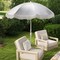 Goplus 6.5 FT Outdoor Fringe Patio Umbrella with Carrying Bag Push Button Tilt for Garden White/Navy/Green